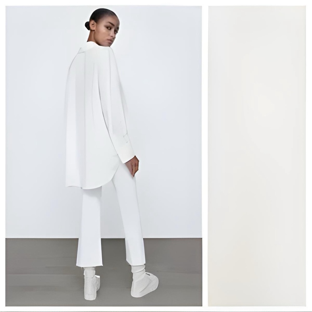 Zara Oversized Long Sleeve Button Shirt - White - XL - Picture 2 of 10